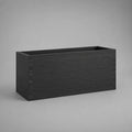 Rechteckiger Pflanzkasten aus massivem Kiefernholz, Schwarz, 100 × 40 × 50 cm