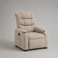 Relaxsessel mit manueller Liegefunktion, Polyester-Mikrofaser, Hochlehner, Beige, 91 × 95 × 105 cm