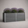 Rechteckiges Hochbeet aus verzinktem Stahl, Anthrazit/Silber, 120 × 40 × 45 cm