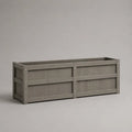 Rechteckiger Pflanzkasten aus massivem Holz, Grau, 120 × 40 × 45 cm
