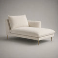 Chaiselongue mit Polyester-Bouclé-Bezug und einseitiger Lehne, Creme, 170 × 90 × 85 cm