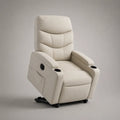 Relaxsessel mit manueller Liegefunktion, Polyesterbezug, Beige, 88 × 95 × 105 cm